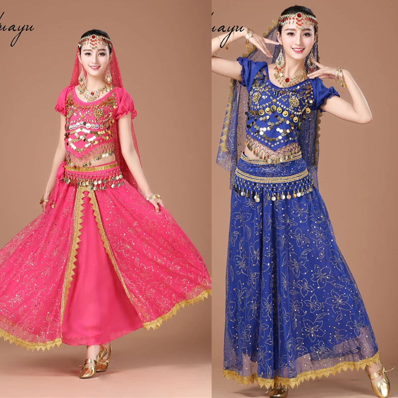 Женский костюм для танца живота одежда девушек в Стиле Болливуда индийское