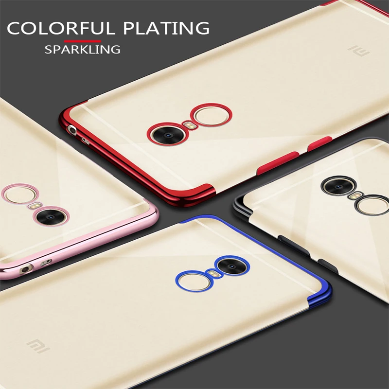Shockproof Plating Clear Soft Gel TPU Silicone Case For Xiaomi Redmi 5 Plus 5plus 5+ Ultra Thin Rubber Cover Transparent Housing |
