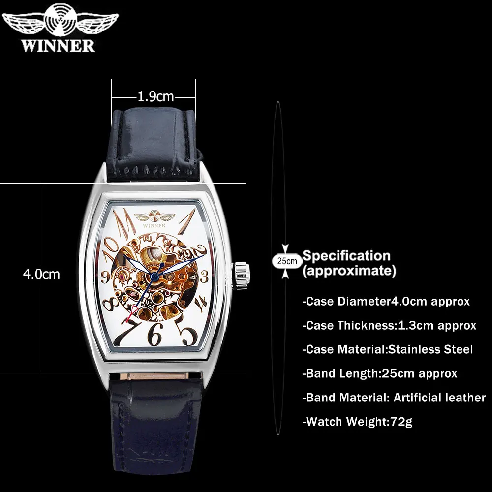 Часы наручные WINNER Мужские механические модные спортивные повседневные