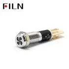 FILN 8 мм Приборная панель автомобиля серебряный корпус веер тег C40 12v Светодиодный индикатор с припой ноги