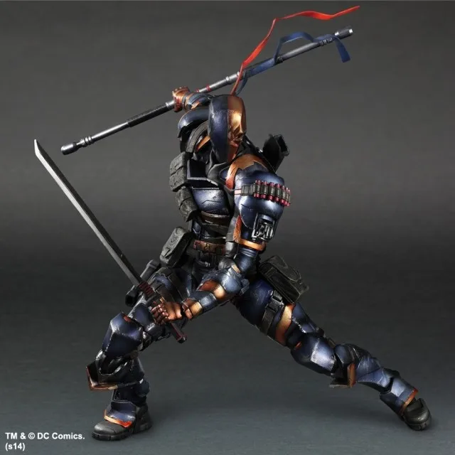 SQUARE IX Play Arts KAI DC Comics Бэтмен: Arkham Origins Deathstroke ПВХ фигурка Коллекционная модель