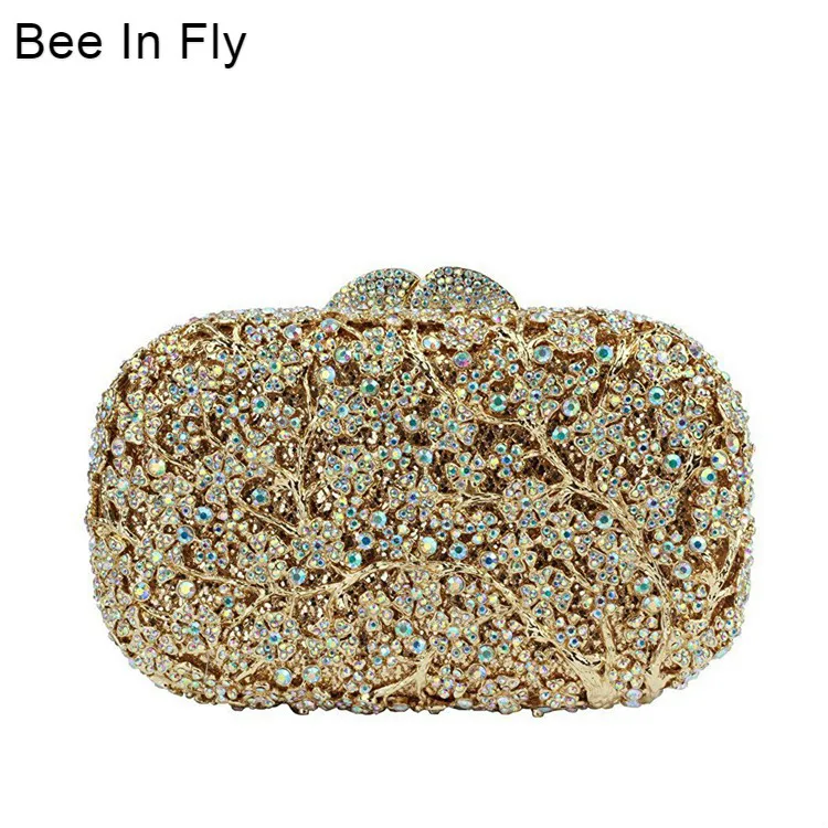 

Модный женский кошелек Bee In Fly для свадебной вечеринки, женская вечерняя сумка, роскошные клатчи с бриллиантами