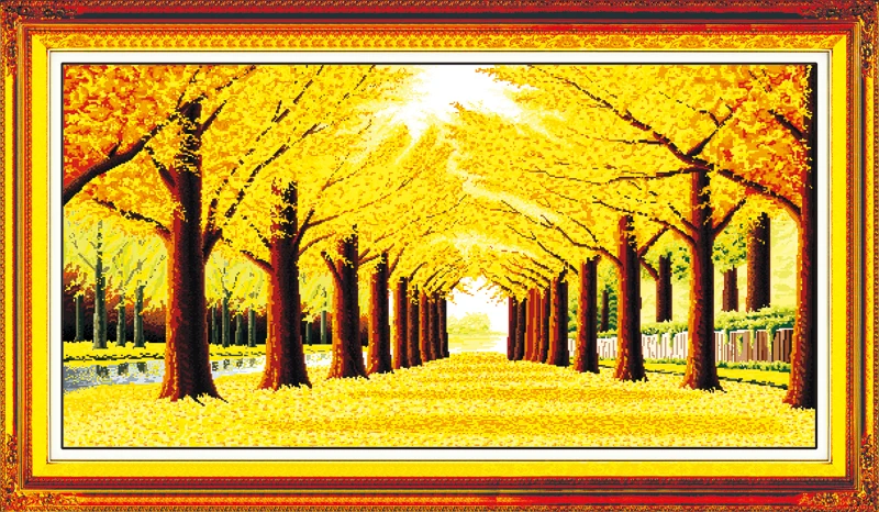 Набор для вышивки крестиком сделай сам золотой осенний с рисунком китайского