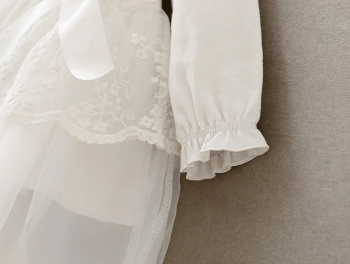 Платье для новорожденных девочек vestido infantil bebe белое кружевное Сетчатое платье