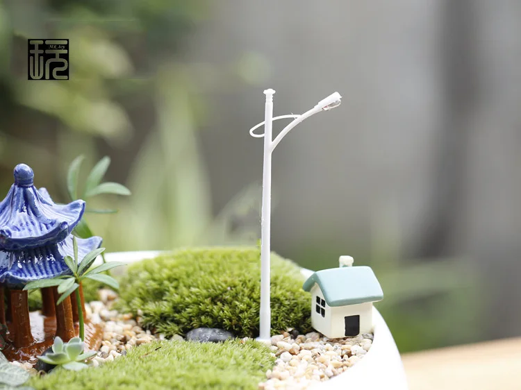 Мини Белые уличные фонари Сказочный Сад миниатюры DIY Кукольный