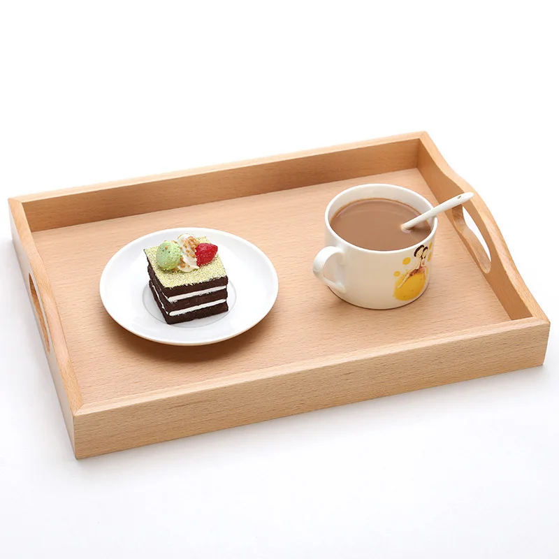

high-end European rectangular wooden tray creative tea dessert fruit plate