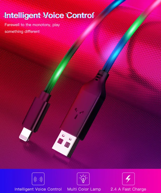 Type C usb кабель для зарядки и передачи данных 2.4A светодиодный светильник usb-c кабель для зарядки Xiaomi huawei samsung S9 Letv кабель для зарядки мобильных телефонов