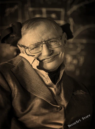 Картина на холсте с ученым Стефаном Вильямом Hawking винтажная Настенная картина