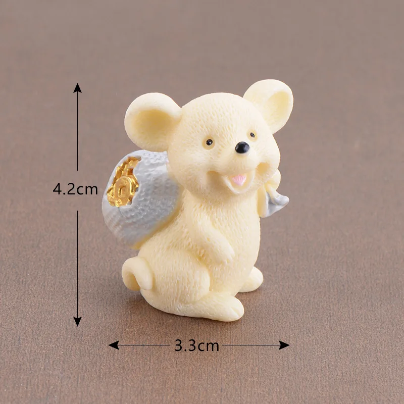 Lucky mouse Золотой доллар мультяшная модель животных фигурка кукольный домик торт домашний декор миниатюрное украшение для сада в виде Феи аксессуары - Цвет: Yellow No.4