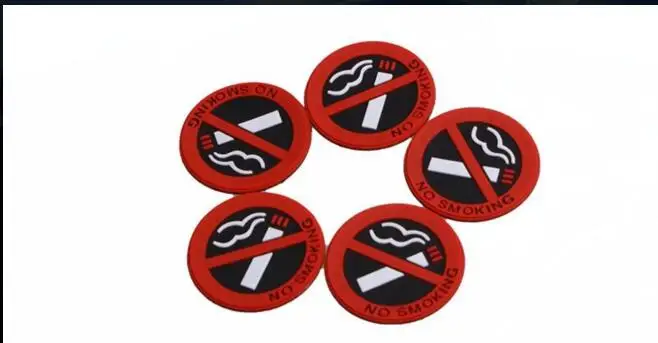 5 наклеек "Запрещено курение" для автомобиля, стильный круглый знак с красным логотипом, виниловая наклейка, используемая на стеклянных дверях бизнеса.