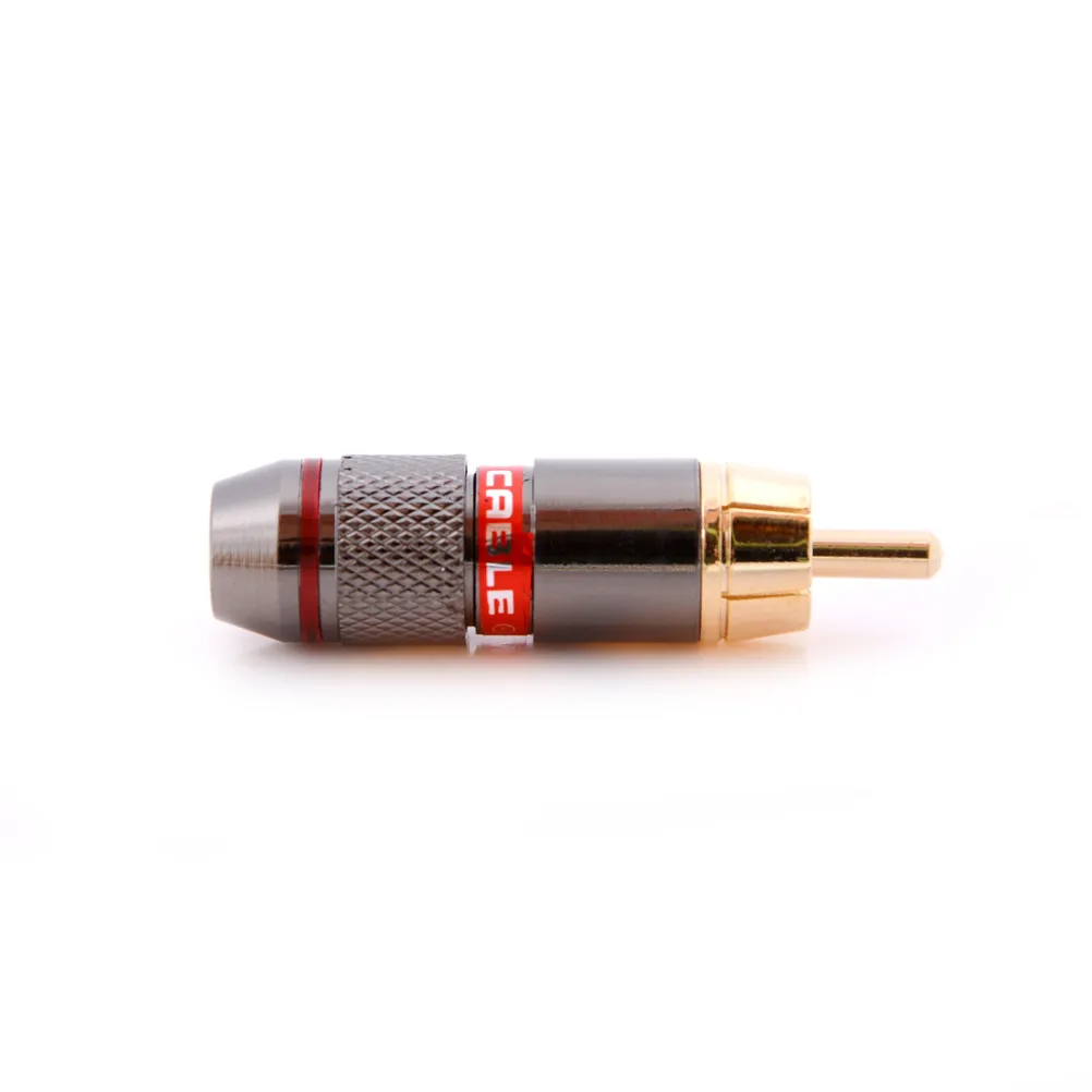 Wholesale 6mm 4pcs/lot gold plating RCA connector male plug support cable HIGH QUALITY | Обустройство дома
