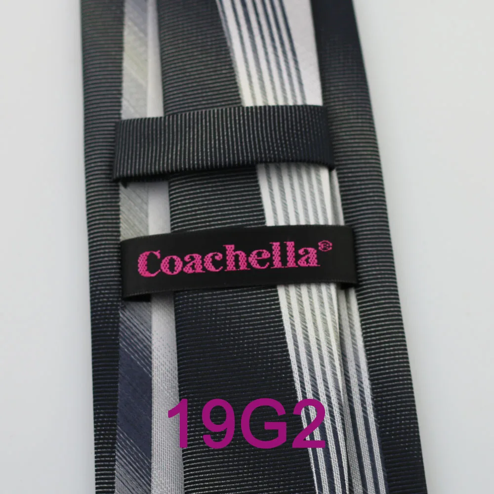 Галстуки YIBEI Coachella Мужские серебристо серые с черной окантовкой галстук