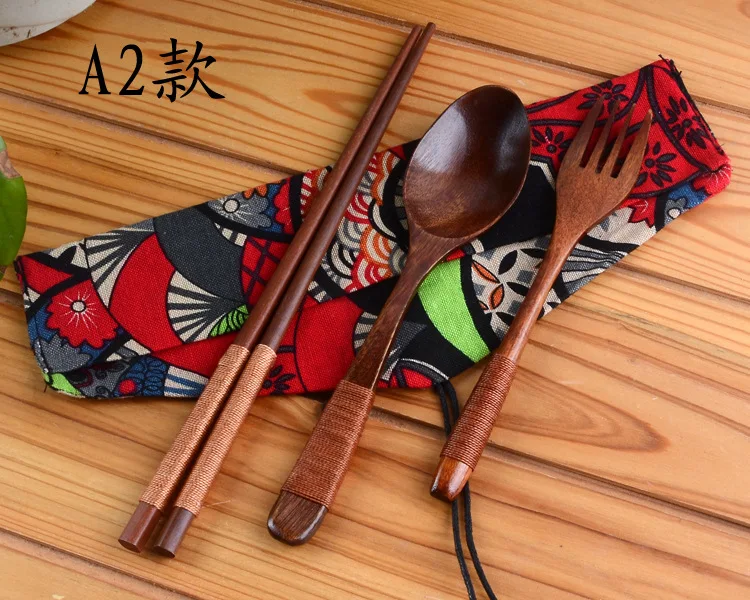 10 компл./упак. деревянная портативная посуда наборы Творческая вилка для