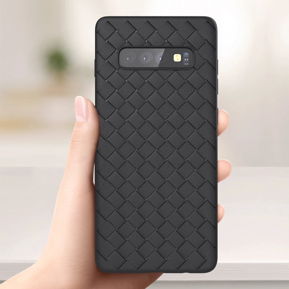 Тканая сетка Мягкий силиконовый чехол для Samsung Galaxy S8 S9 S10 S10e Note 8 9 J4 J6 A6 A8 Plus J3 J5 J7 M10