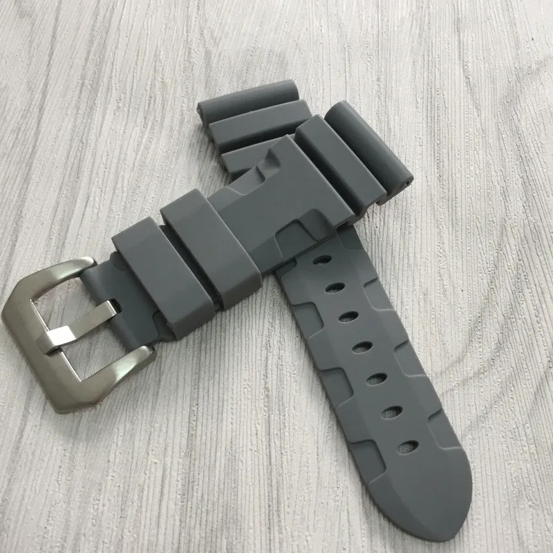Merjust спортивные Стиль каучуковый ремешок 24 мм/26 мм, ремешок для Часы Panerai ремешок с защитой от пыли и Водонепроницаемый ремешки для часы PAM ремень