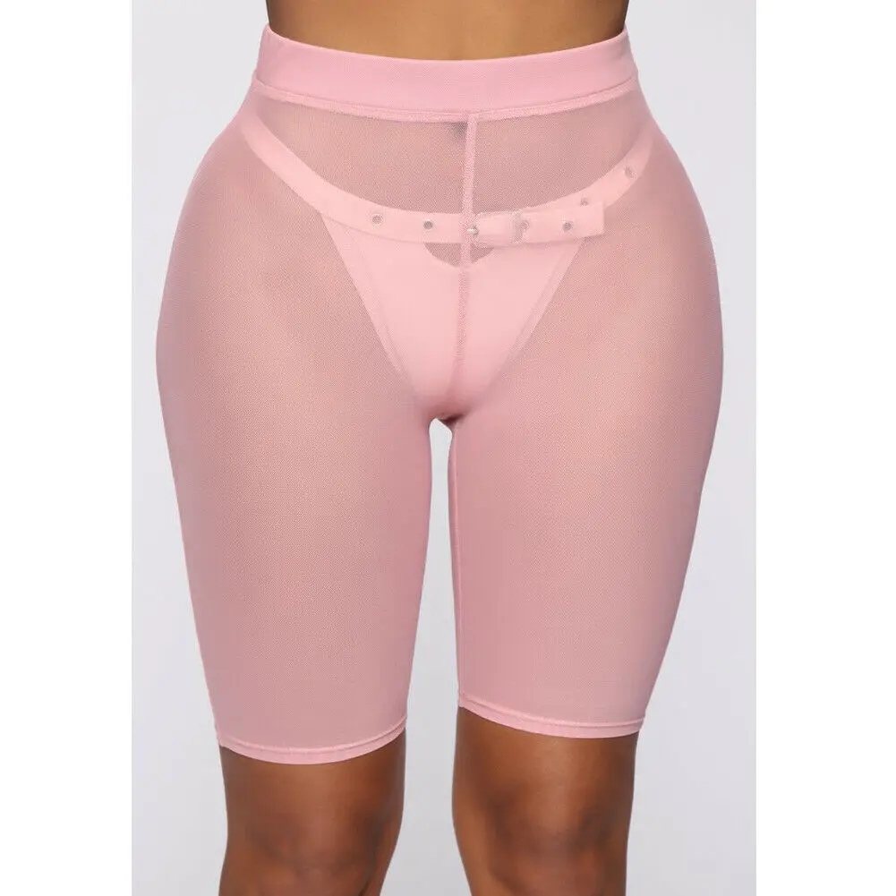 Новинка 2020 сексуальные женские прозрачные сетчатые однотонные шорты шифоновые