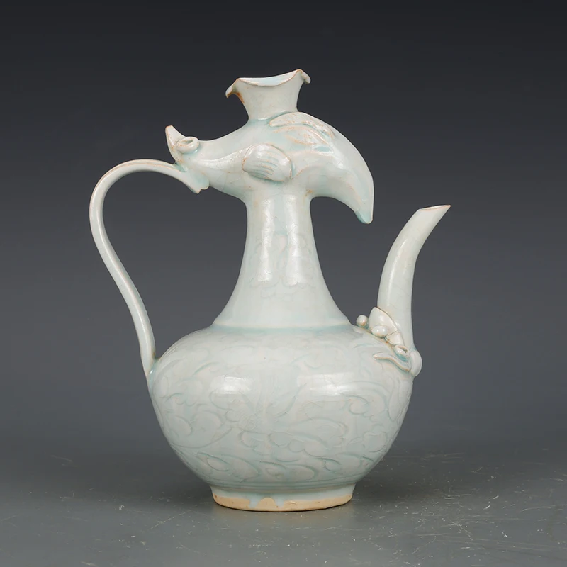 

Фарфоровый горшок под старину династии SongDynasty, чайник с зеленой куриной и теней из вутианской печи, цветочный горшок, украшение для дома, кол...