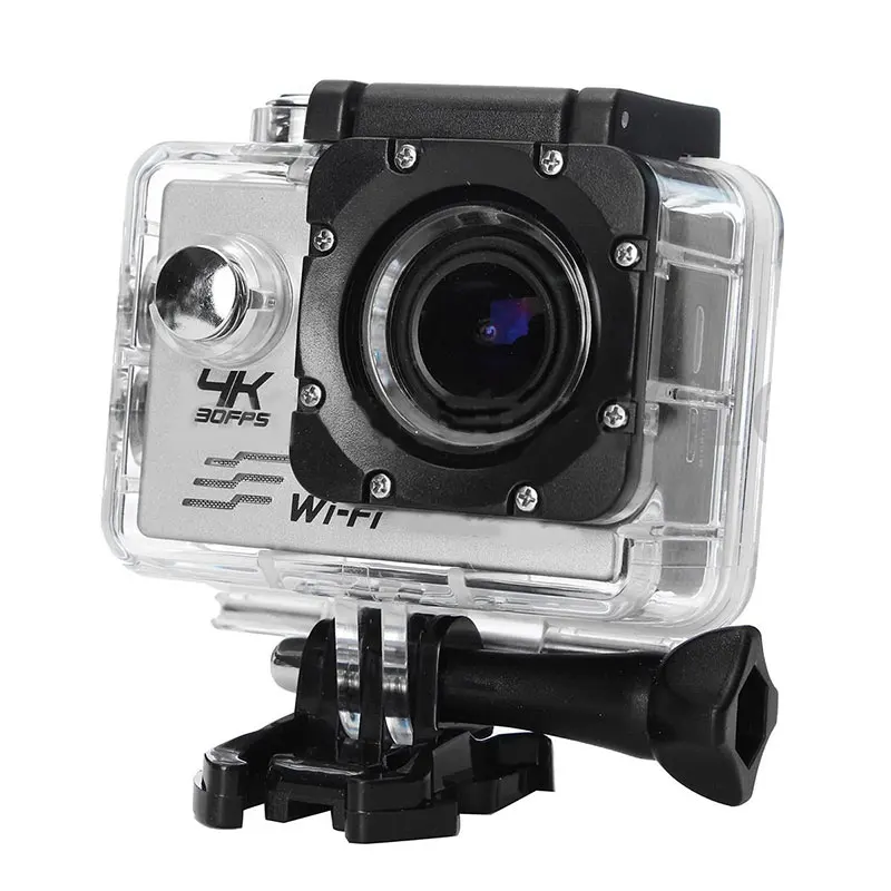 Серебристый Cewaal Экшн-камера Ultra HD 4K 25fps WiFi 2," 170D подводный водонепроницаемый шлем видео запись камера s Спортивная камера - Цвет: Серебристый