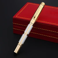 luxury 10k gold fountain pen 0 5mm gold blackwhite high end business gift pens with gift box office supplies free shipping