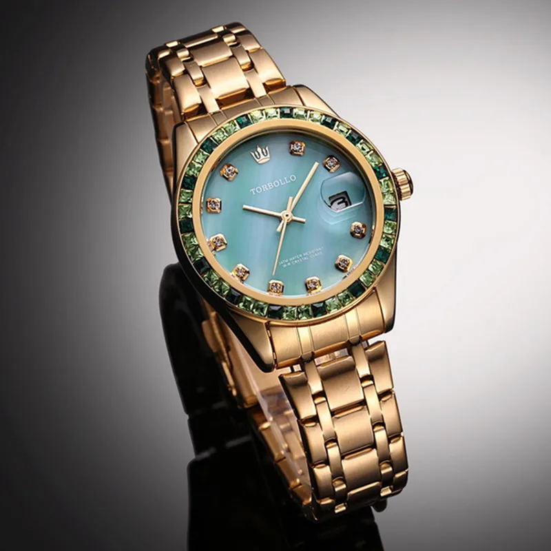 2017 высококачественные модные повседневные женские часы японские с кристаллами