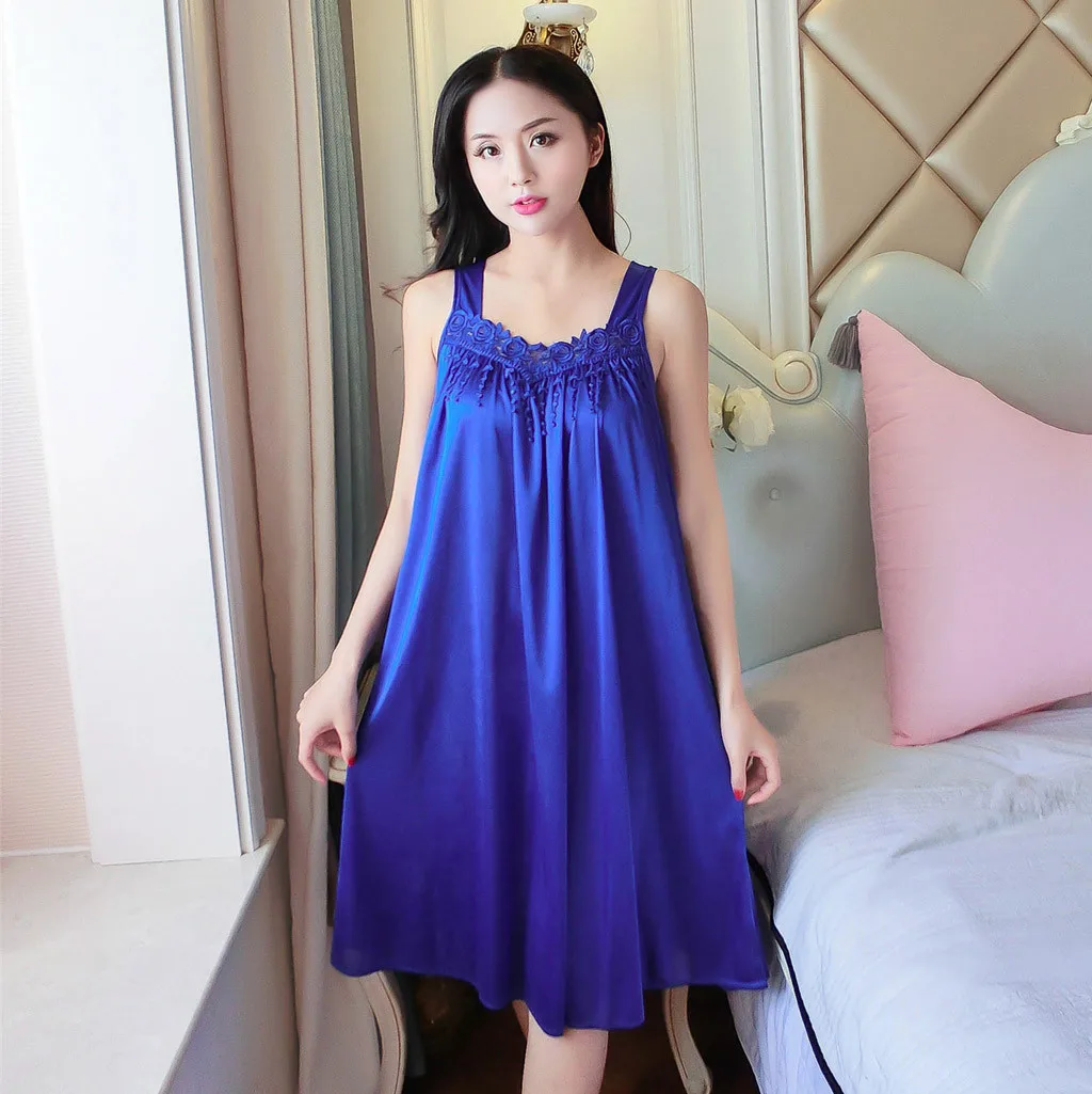 2019 Sexy Lingerie Lace Women's Satin Silk Sleepwear Hot Erotic Nightdress New Underwear Fashion | Женская одежда
