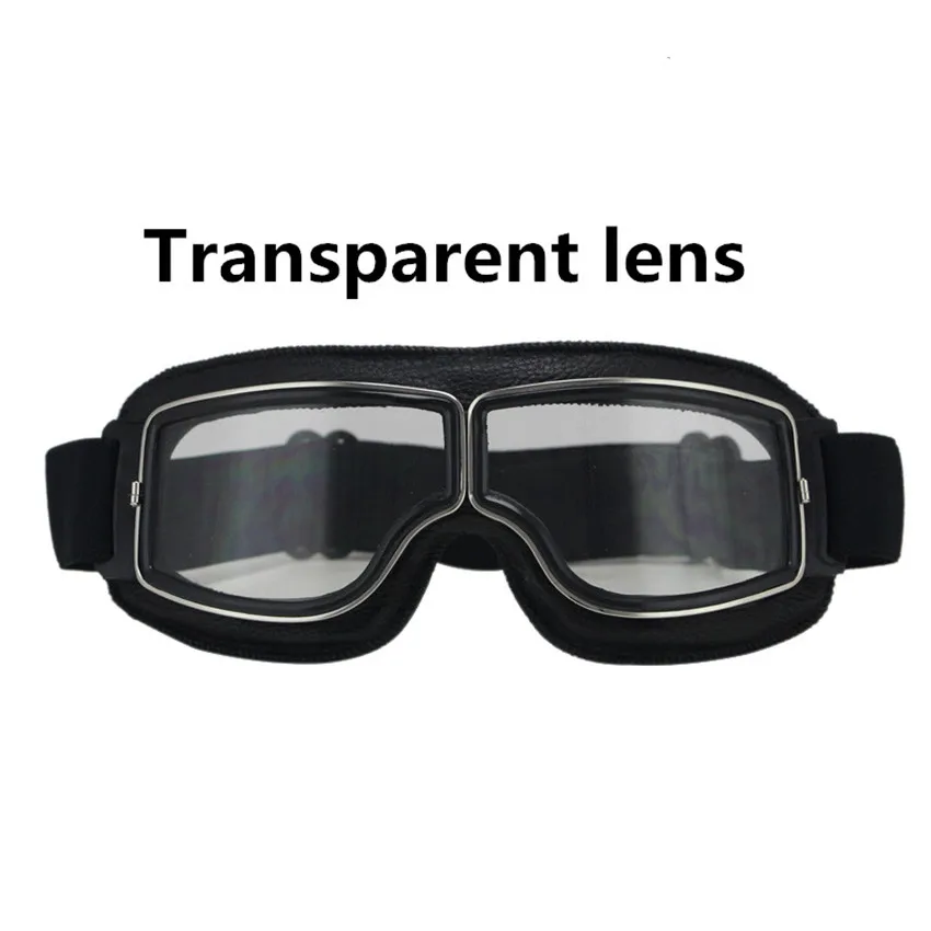 transparent Очки для мотокросса, мотоцикла, велосипеда, поляризационные, военные, полевые, для сноуборда, Lunette, Мото очки из искусственной кожи - Цвет: transparent