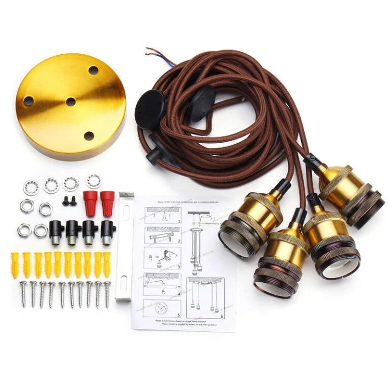 Винтажная люстра лофта Паук сделай сам E27 регулируемое освещение для гостиной