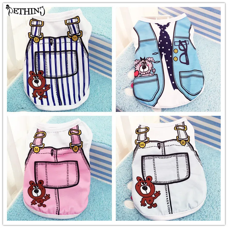Новая весенняя и летняя жилетка для собак фальшивая лямка Одежда питомцев пальто