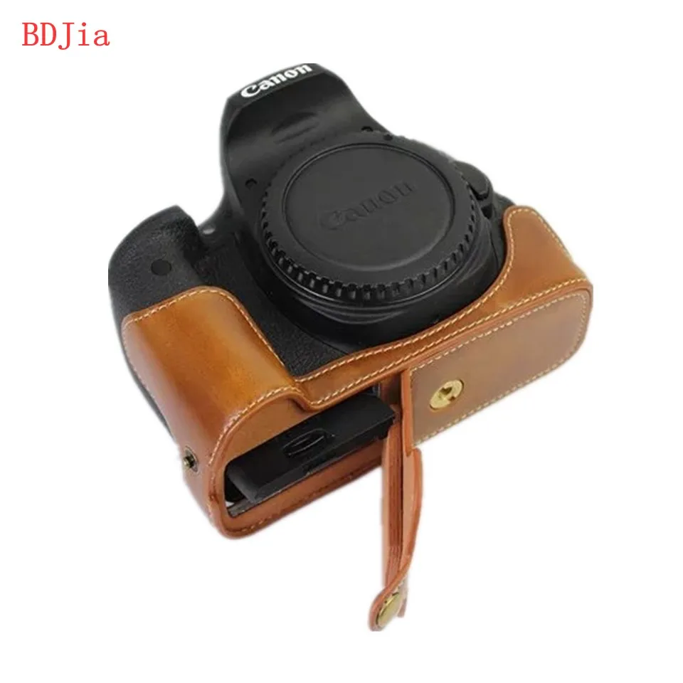 Новейшая сумка для камеры чехол Canon 760D 750D 700D 650D из искусственной кожи половинный