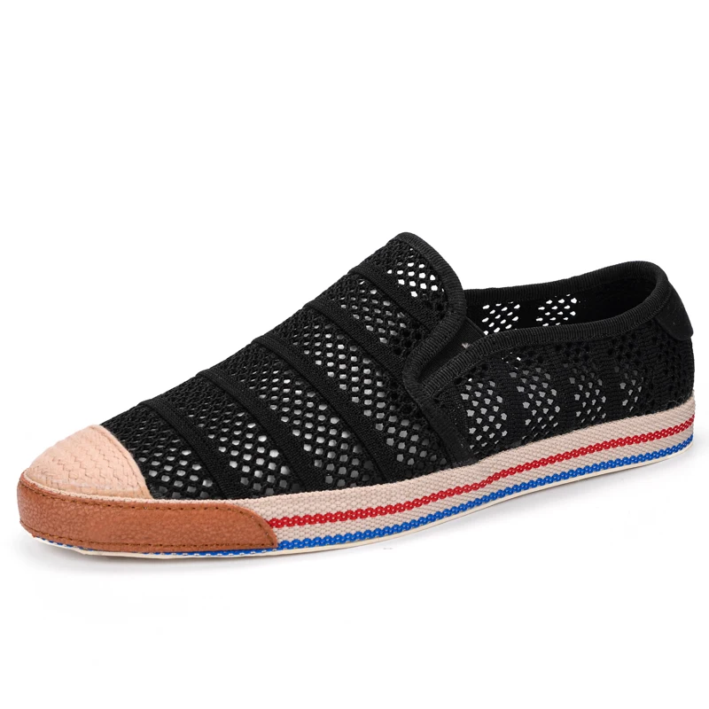 Summer Hollow Out Breathable Genuine Leather Casual Shoes For Mens Adult Loafers Slip On Outdoor Driving Males Moccasins Lx5 | Обувь