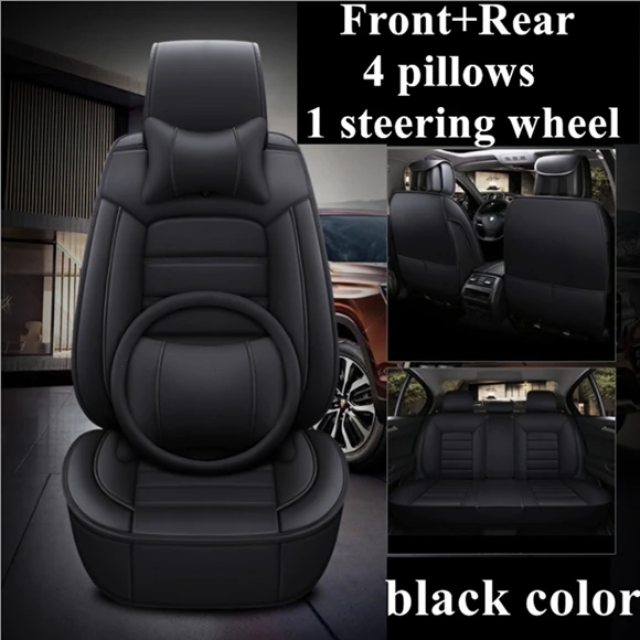 Передняя+ задняя крышка сиденья автомобиля набор для Toyota Pruis Hilux FJ Cruiser Crown Yaris LC Prado Venza Zelas Vios Auris Matrix Corolla Voltz - Название цвета: black luxury