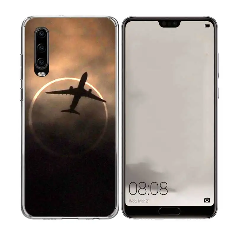 Aircraft Airplane Plane fly Silicone Back Case For Huawei P30 P20 Mate 20 10 Pro P10 lite P Smart + Plus Z 2019 Cover |