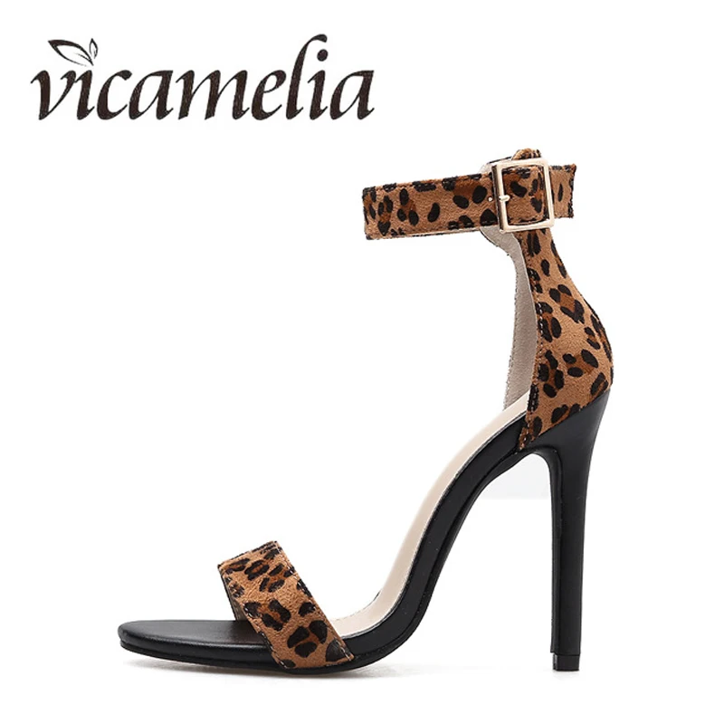 Vicamelia/Новые Модные женские босоножки с леопардовым принтом Босоножки открытым