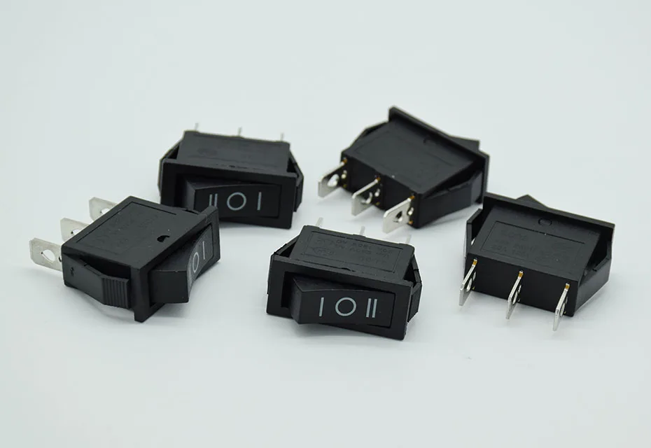 5 шт./лот AC 15A 250 V/20A 125 V 3 Pin SPDT KCD3 вкл.-ВЫКЛ. 3 положения перекидной клавишный выключатель Черный