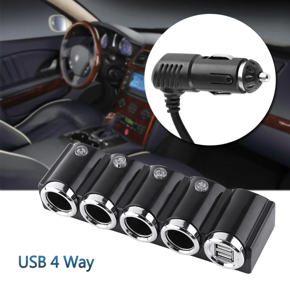 12 В/24 В USB 4-полосная розетка для автомобильного прикуривателя разветвитель