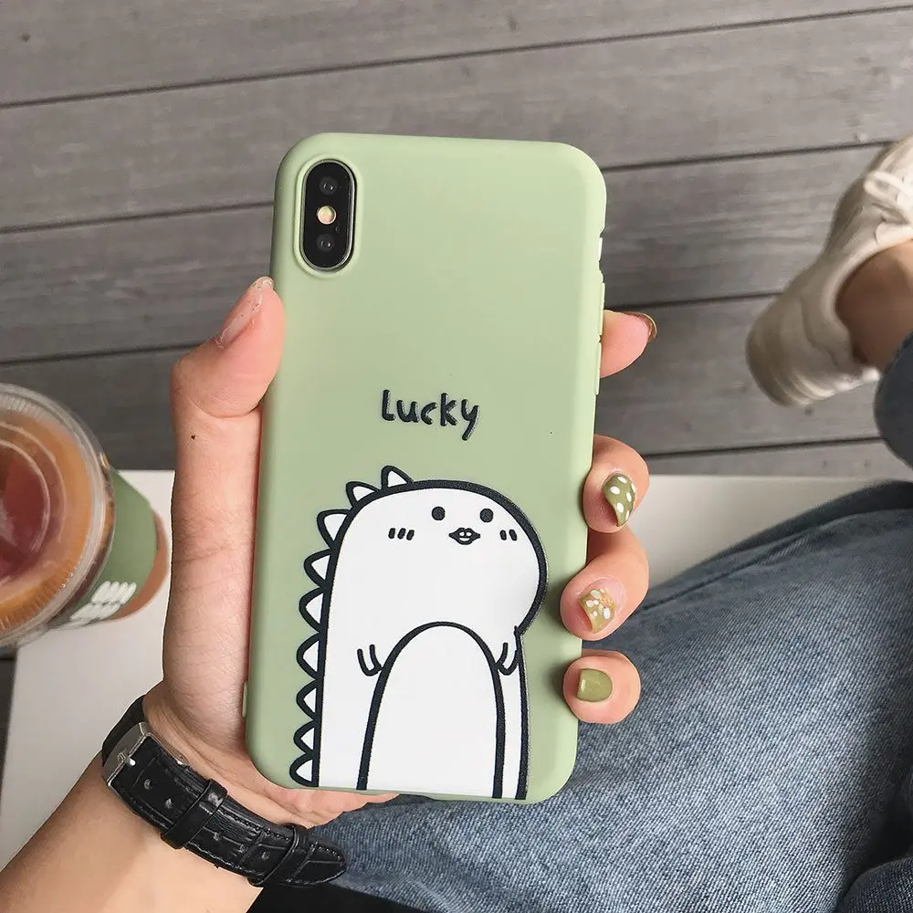 KISSCASE милый чехол для телефона с динозавром iPhone X XS XR Max рисунком 8 7 6S 6 Plus 5S SE 5 мягкий