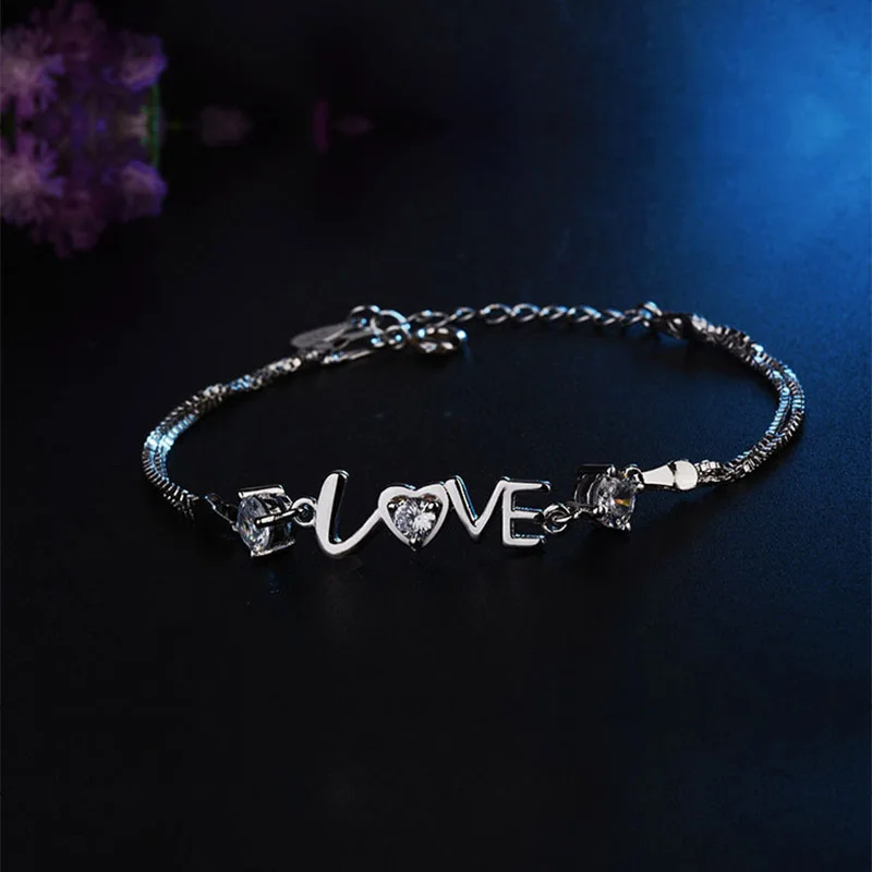 Милый женский браслет JYouHF классические милые Подвески с надписью Love мозаичные