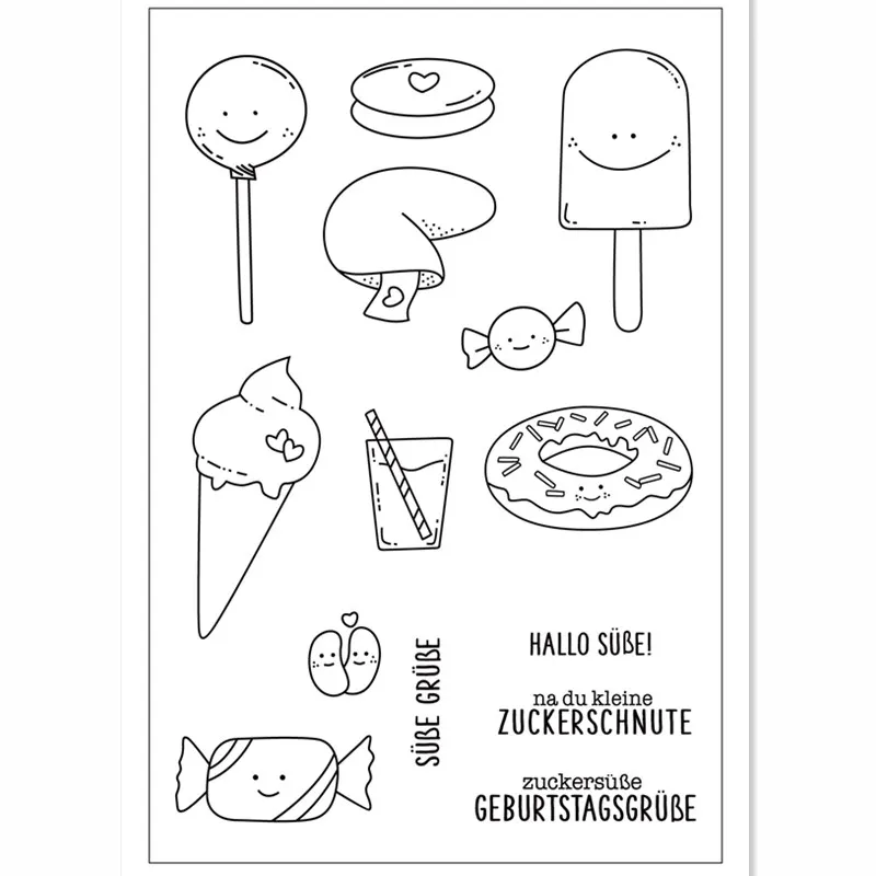 German Word metal cutting dies and clear stamps | Дом и сад