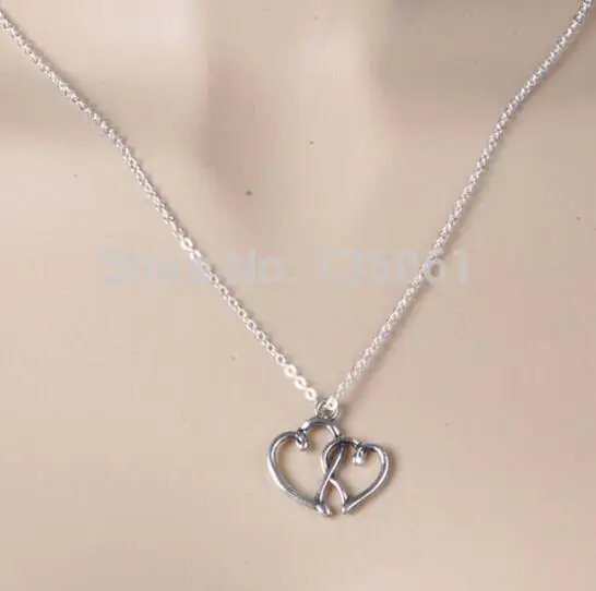 Винтажное серебряное ожерелье в стиле панк Луна Инь Янь подвеска виде сердца