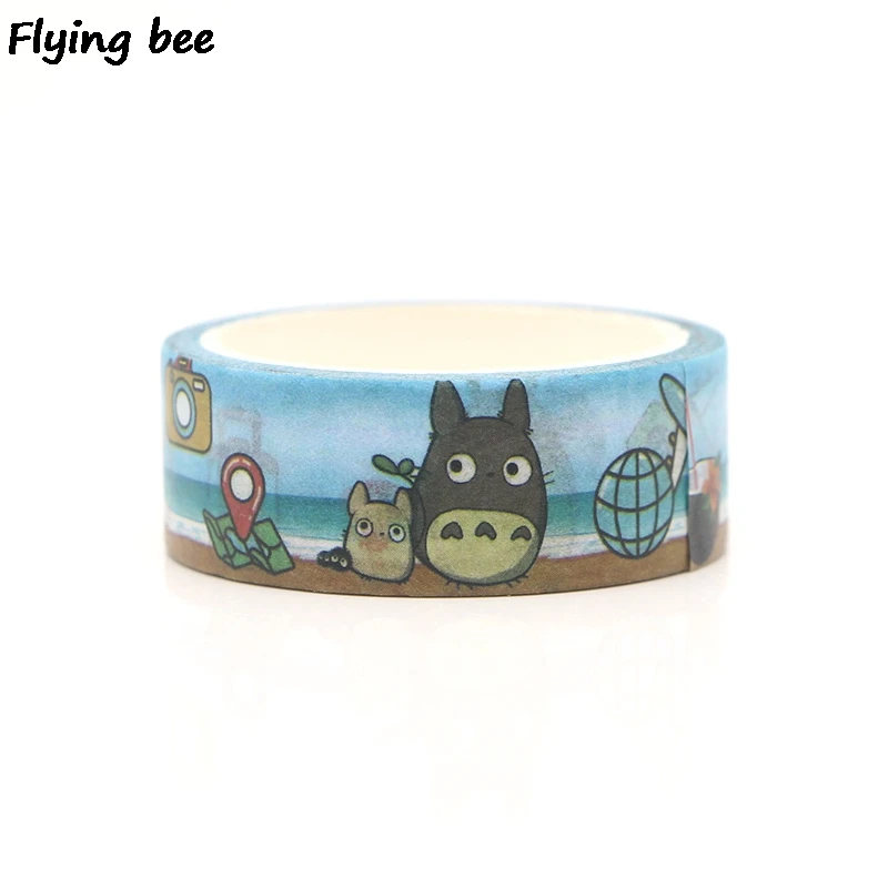 Flyingbee 15 мм X 5 м Tonari no Totoro Милая Бумага васи клейкая лента DIY Скрапбукинг наклейка этикетка маскирующая лента X0286