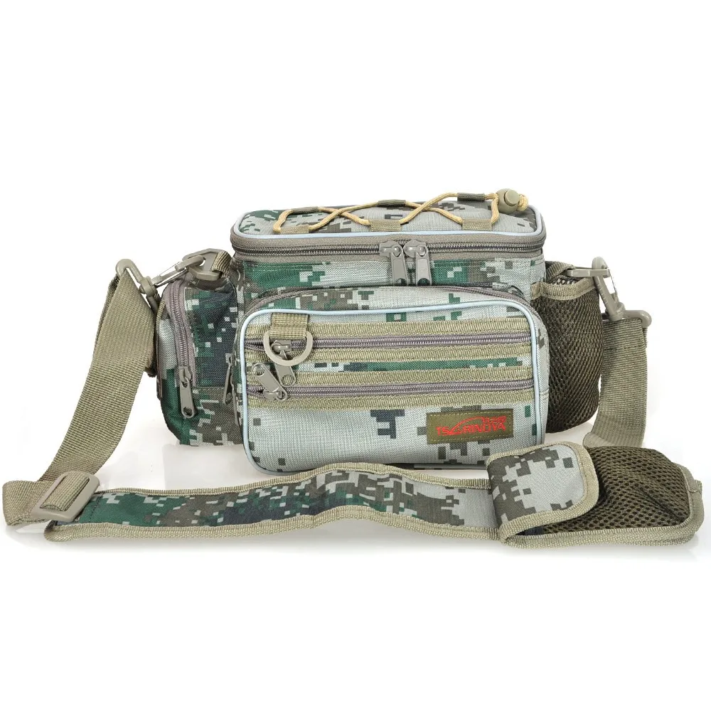 Camouflage Спортивная сумка TSURINOYA, многофункциональная, двухслойная, холщовая, 30*11,5*16 см/560 г, многофункциональные рыболовные снасти, Аксессуары для рыбалки - Цвет: Camouflage