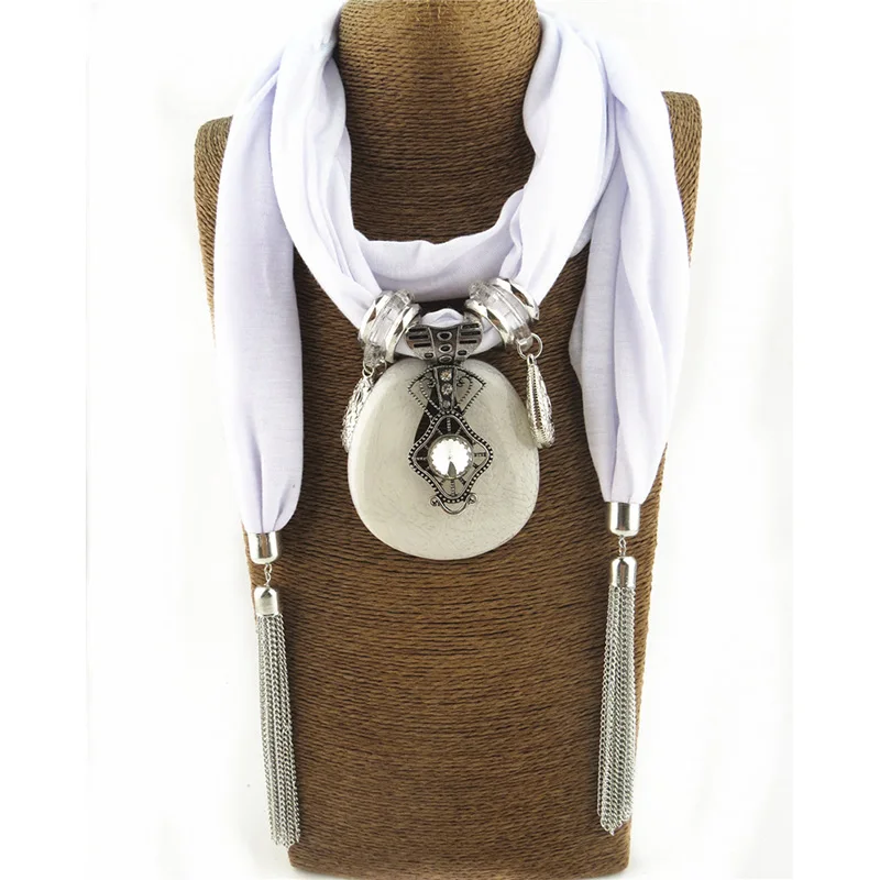 2019 Новый Для женщин Сплошной Цепочки и ожерелья зима теплая Jewelry Кулон шарф