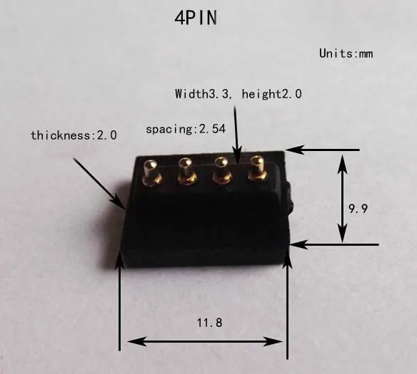 Atual entre em Contato com a Sonda de Agulha Banhado a Ouro Direta da Fábrica Conector Pogo Pin Agulha Primavera Venda Tomada 4pin 4 p