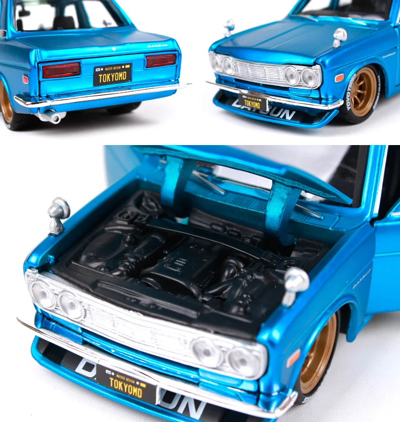 Maisto 1:24 Nissan 1971 DATSUN 510 Сборка DIY Ретро модель автомобиля литая под давлением Новинка в коробке Новое поступление