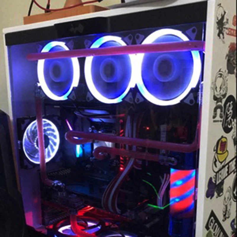 Горячий RGB Аврора охлаждающий вентилятор 120 мм 6Pin контроллер Светодиодная лента кольцо для компьютера кулер воды великолепный цвет регулируемый вентилятор радиатора