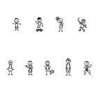 Виниловые наклейки на семейный автомобиль, покрывающие тело, черные, C7-1421