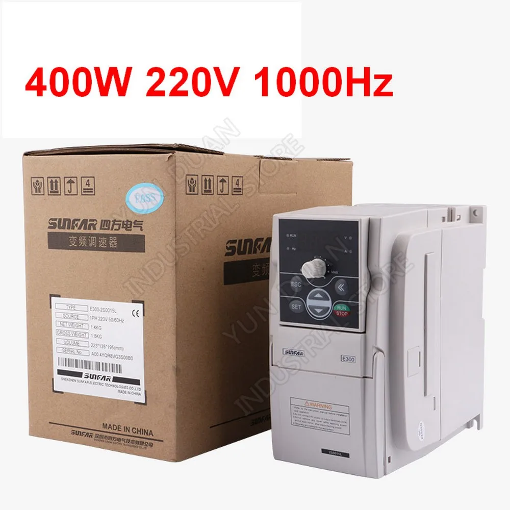 

0.4KW 400W 220V 1PH 3PH 1000Hz SUNFAR VVV/F SVC Универсальный Частотный преобразователь VFD для маршрутизатора шпинделя воздуходувки контроллер