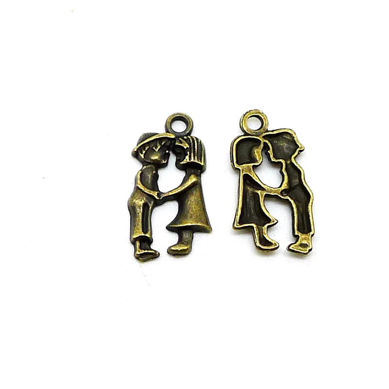 

GOINHOT 100pcs/lot Alien Couple Charms 21x11mm Lovers Pendant Jewelry Crafts