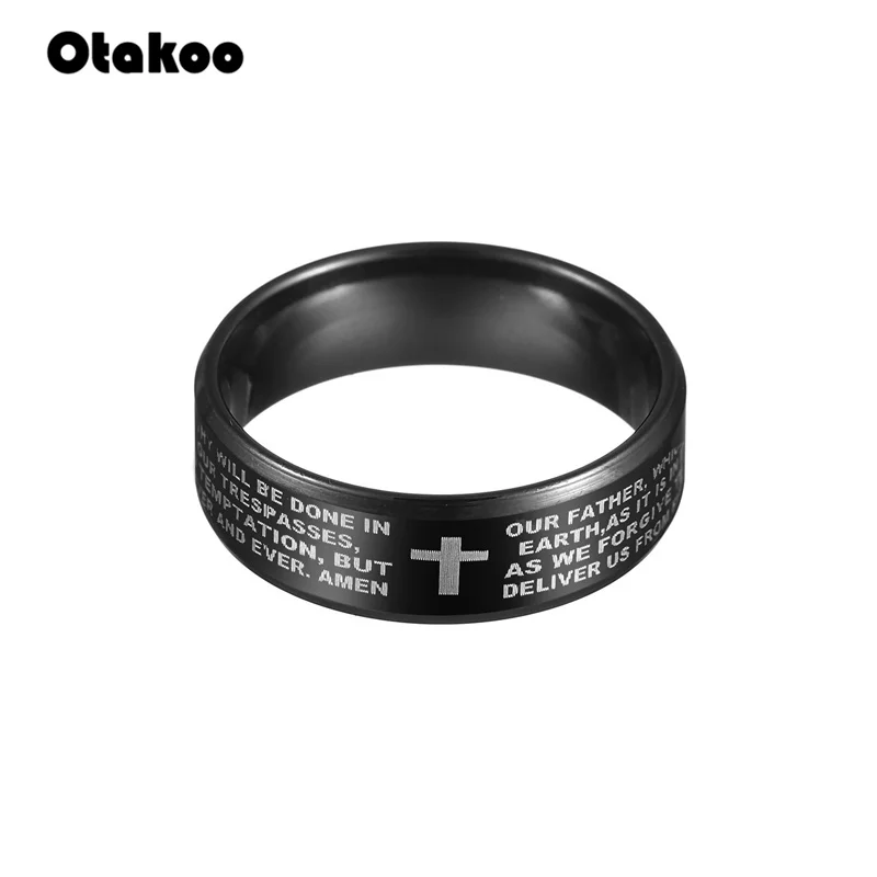 Модное кольцо Otakoo с надписью и текстом из Библии Иисусом для мужчин женщин