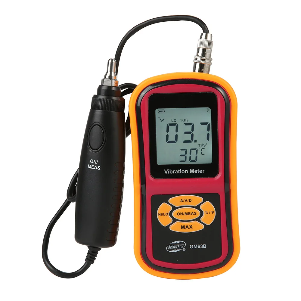 New GM63B Portable Digital Vibration Tester Analyzer with Temperature Meter Handheld Gauge Vibrometer | Инструменты